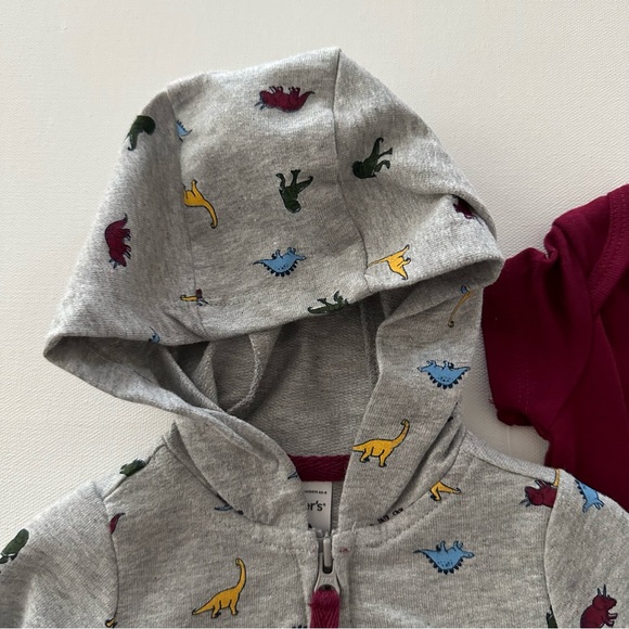 Carter’s Newborn Baby Boy Dinosaur Cardigan Bodysuit Pants Set Outfit - Picture 5 of 6